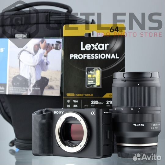 Sony ZV-E1 + Tamron 17-28 + Lexar 64 + Holster