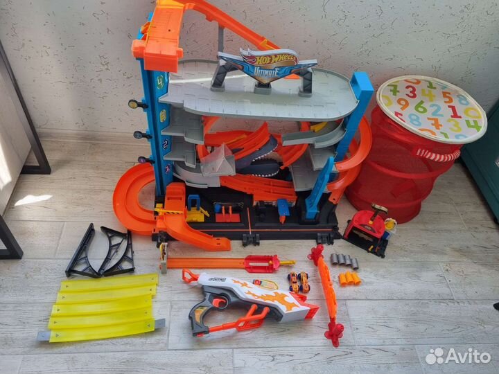 Hot wheels трек гараж акула, nerf, сетка IKEA