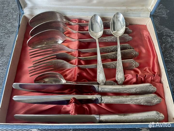 Столовые приборы, серебро, 875 проба