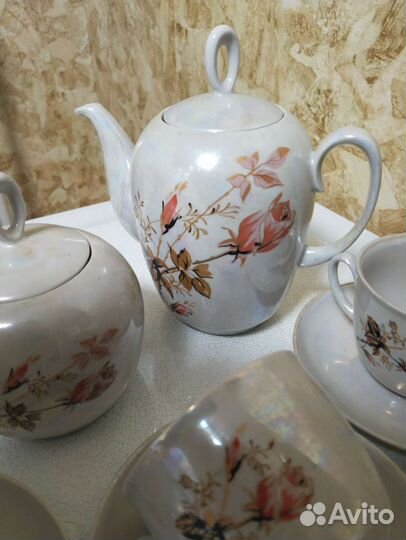Чайный сервиз Полтавский фз СССР Роза