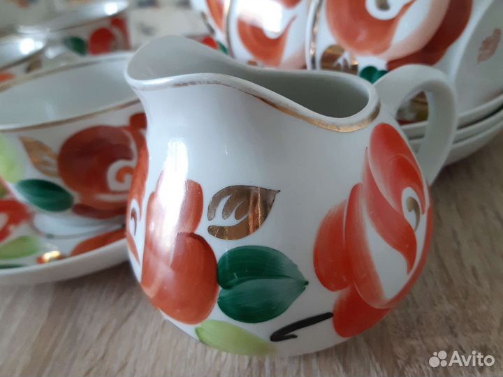 Сервиз чайный Песочное Агашки Розы советский