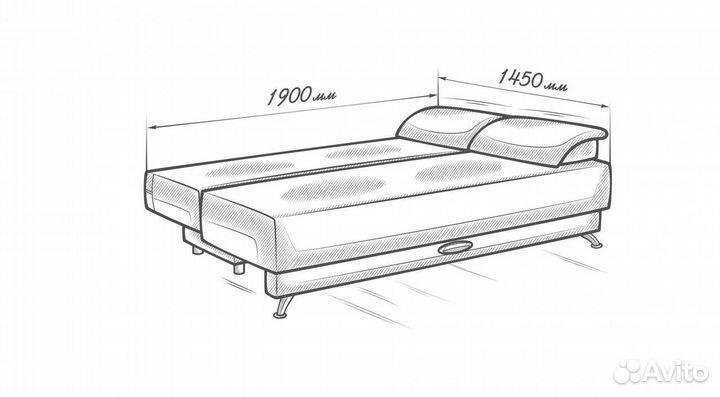 Диван кровать прямой 190*98