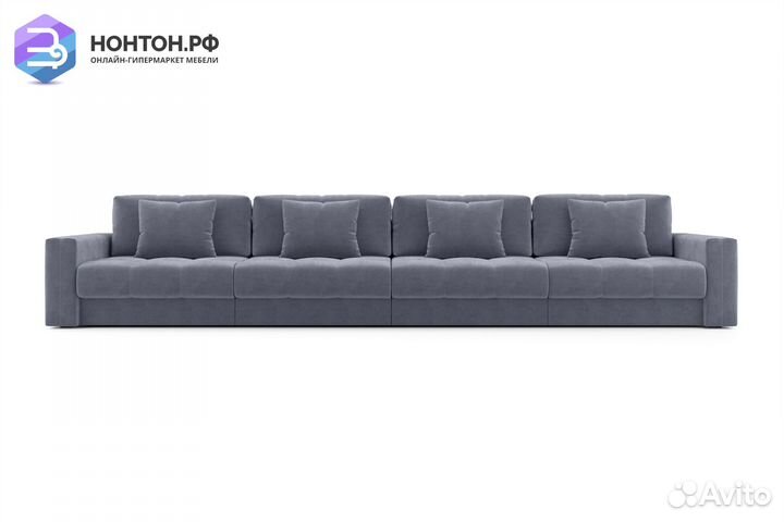 Диван прямой тик-так Монарх темно-серый