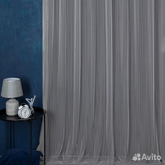 Плиссе тюль цвет серый