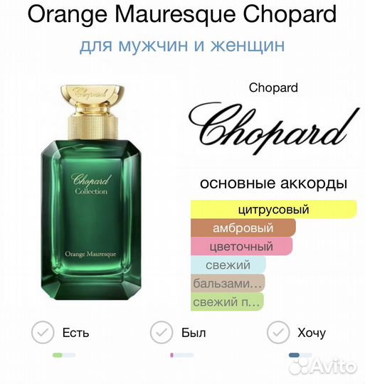 Парфюмерная вода Chopard Orange Mauresque