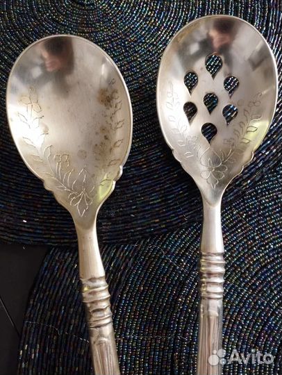 Винтажные салатные ложки. Серебрение