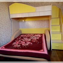 Детская двухъярусная кровать с диваном
