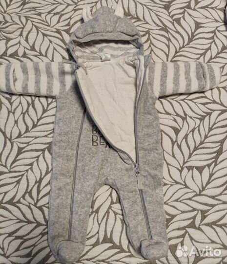 Продам комбенизон серый теплый 62