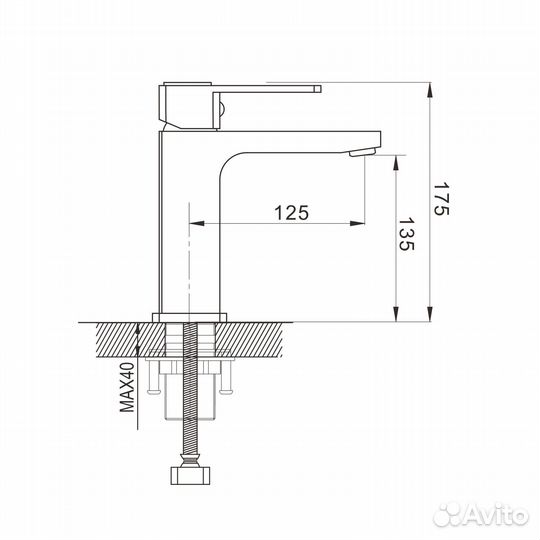 Смеситель для раковины Shevanik S9701T, оружейная сталь
