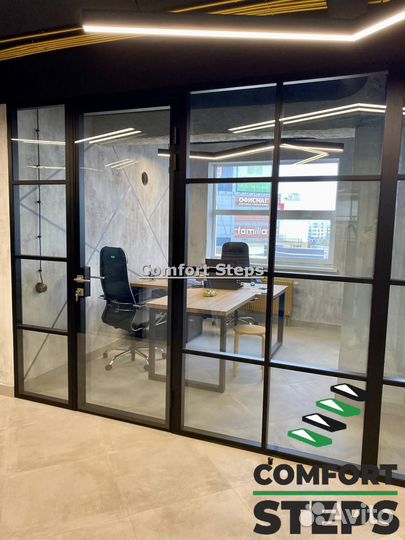 Стеклянные офисные перегородки