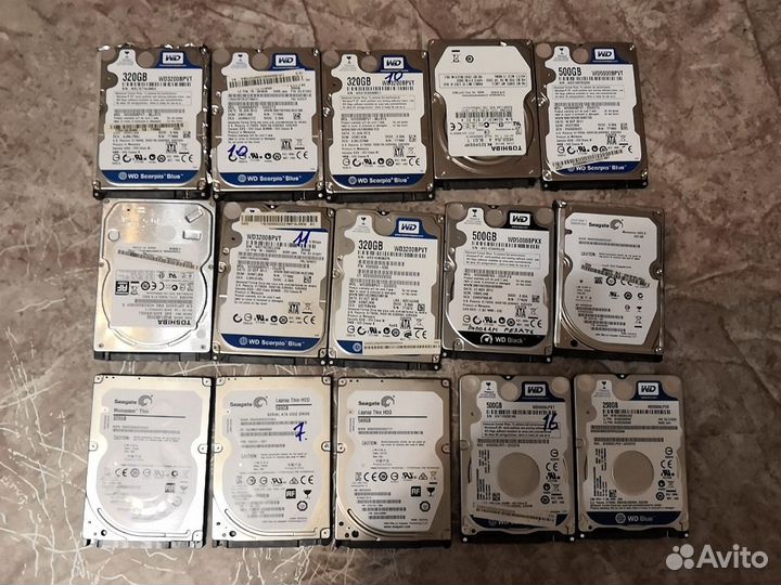 Жёсткие диски для ноутбуков 2.5 250 320 500 1000