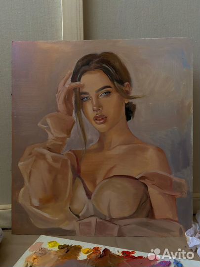 Портрет маслом на холсте ручной работы
