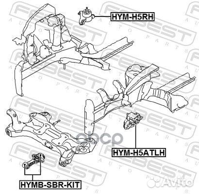 Опора двигателя левая HYM-H5atlh Febest