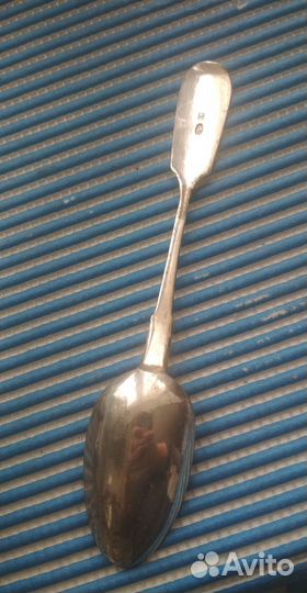 Старинная серебряная столовая ложка 84 пробы