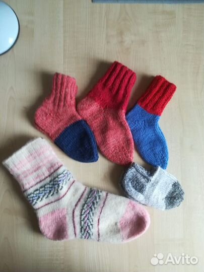 Носки шерстяные ручной вязки