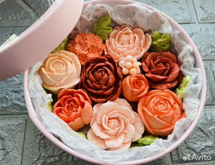 Зефирные цветы ручной работы