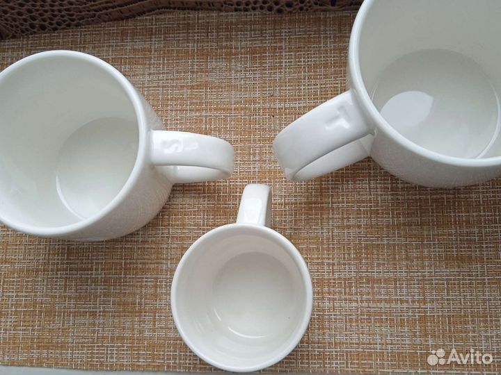 Белые кружки из кофейни : S 237 мл, (есть V G T D)