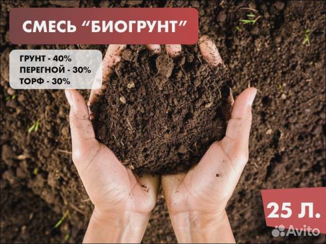 Перегной, торф и плодородная почва - смесь в мешка