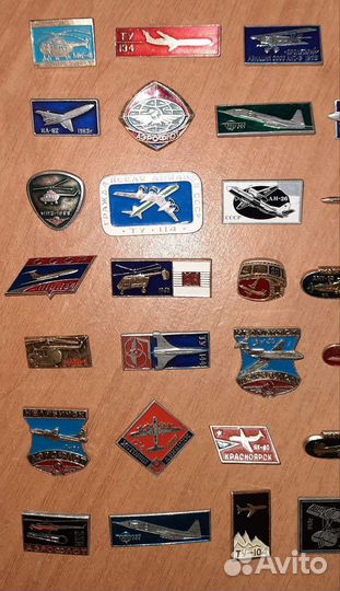 Значки по теме Гражданская авиация, СССР, 50 штук
