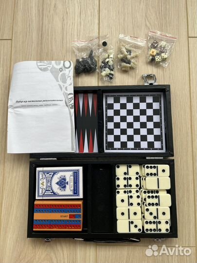 Набор игр 6в1 нарды,домино,шашки,криббедж,шахматы
