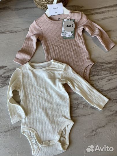 Боди в рубчик 2 шт. Н&М 68
