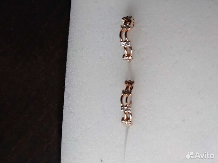 Золотые серьги с фианитами детские