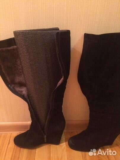 Сапоги зимние, натуральная кожа, натуральный мех