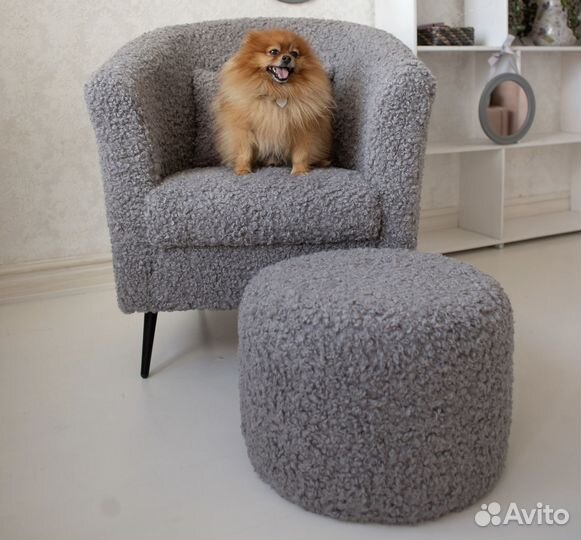 Кресло мягкое мех букле