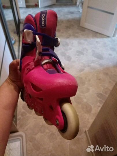 Роликовые коньки для девочки со шлемом и защитой