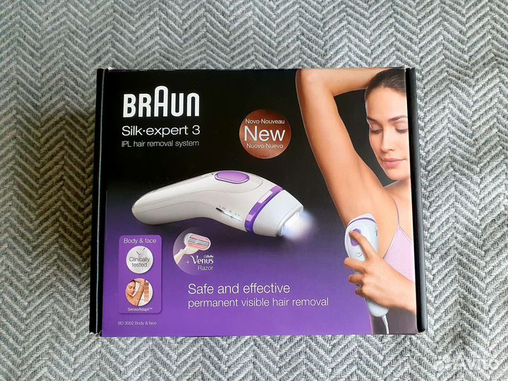 Фотоэпилятор Braun Silk Expert 3 + синие очки IPL