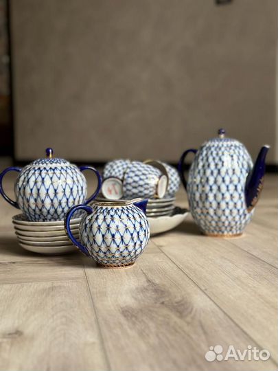 Кофейный набор кобальтовая сетка СССР