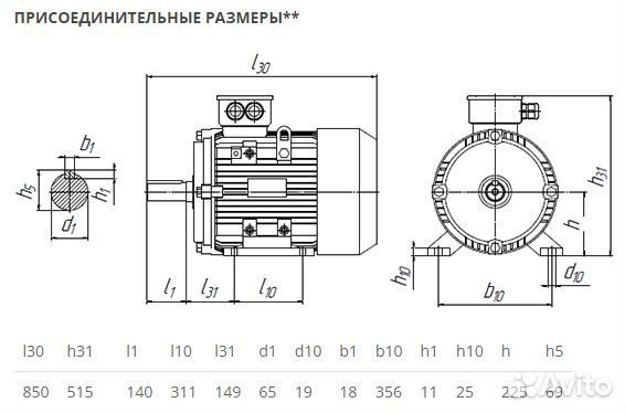 Электродвигатель аир 225М8 (30кВт-750об) новый