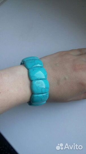 Браслет и серьги из бирюзы