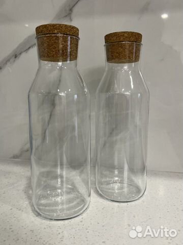 Бутылки стеклянные с пробкой