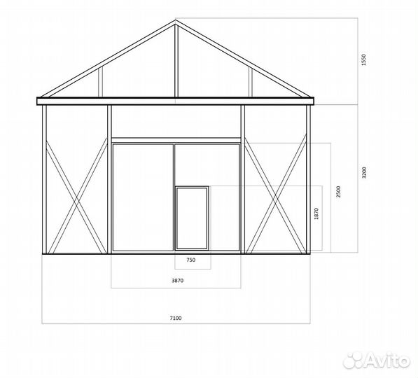 Ангар каркасный