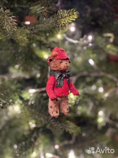 Ватные елочные игрушки мишка