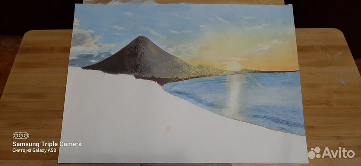 Картина вулкан Агунг, деревня Амед, Индонезия