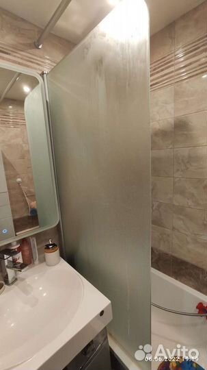 Шторка для ванной, стекло сатин