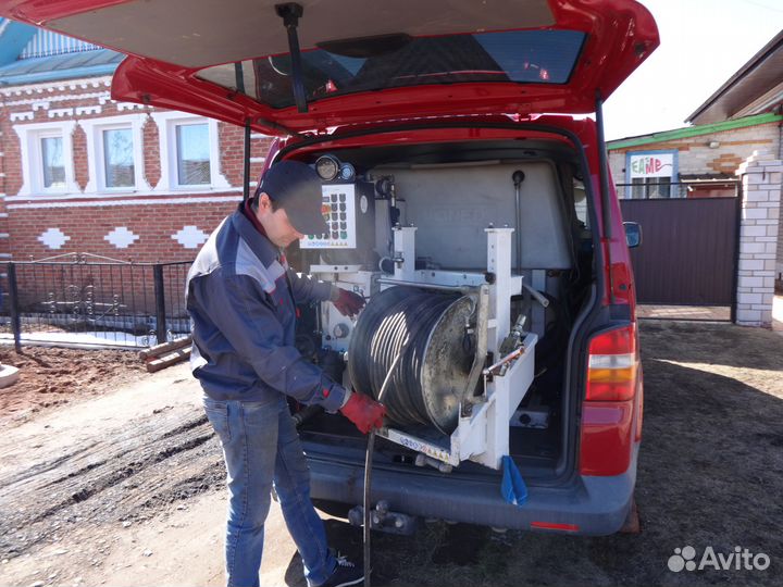 Прочистка канализации, засоров. Телеинспекция труб