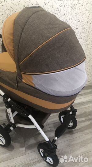 Коляска 3/1 Лён/Экокожа (Доставка)