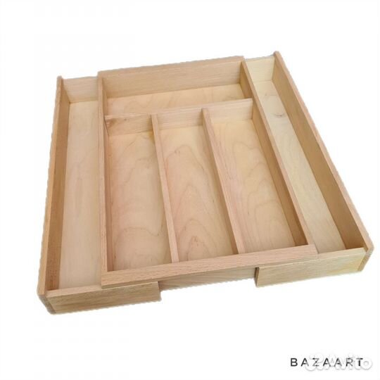 Лоток раздвижной для столовых приборов из массива