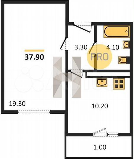 1-к. квартира, 37,9 м², 15/17 эт.
