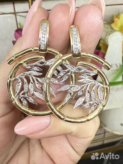 Крупные серьги в стиле, Каррера, 19.4 грамма