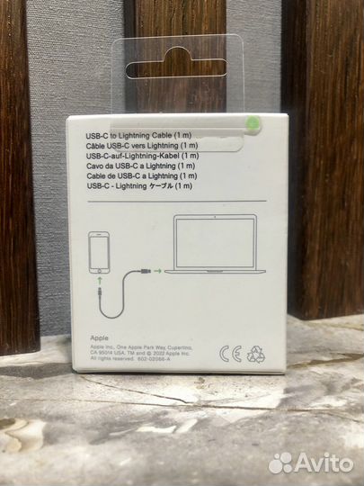 Кабель Apple USB-C to Lightning Cable 1м белый
