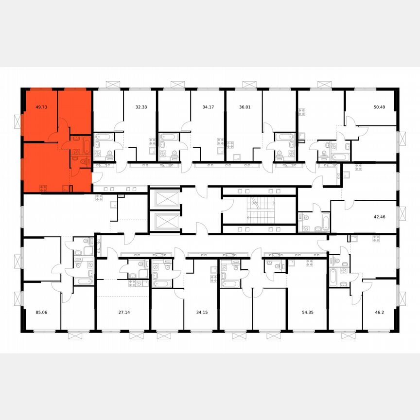 2-к. квартира, 49,7 м², 11/12 эт.