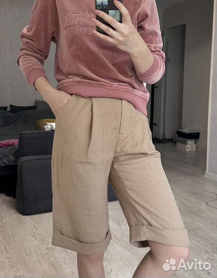 Шорты классические Лен/Вискоза бермуды Sasha Skvo