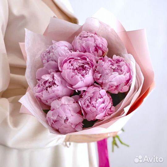 Цветы букеты пионы