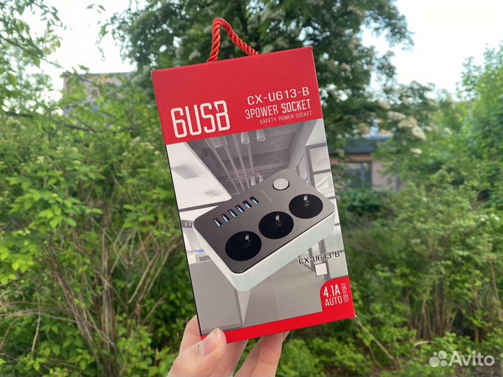 Сетевой фильтр 6xUSB + 3 розетки