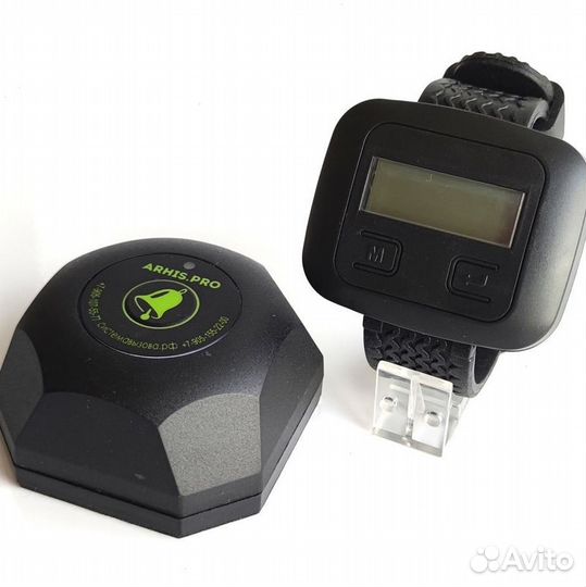 Кнопка вызова персонала официанта Бургер и часы