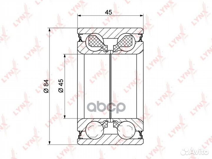 Подшипник ступицы передний (45x45x84) toyota Ca